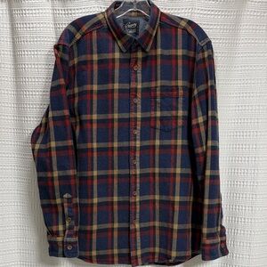Grayers Heritage Flannel Navy/Red Plaid shirt‎ SZ L EUC thick quality Cabin Cozy